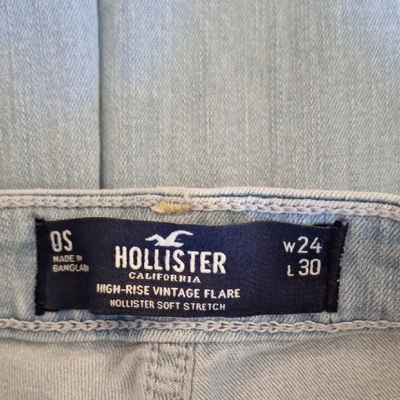 Hollister Light Blue Floral Embroidered Flare Jeans. NWOT Size 24 - Picture 11 of 12